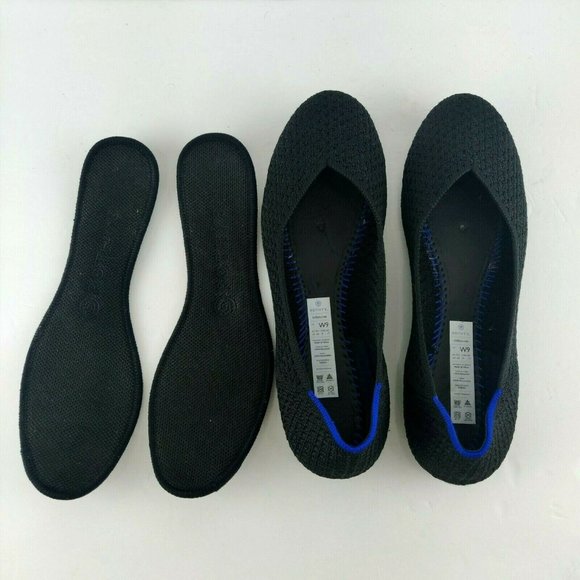 Rothy’s The Flat Size 9 W Round Toe Comfort Slip On  Ballet Flats in Black Blue - Picture 5 of 11